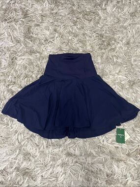 HALARA Navy Circle Skirt with Flared Hem